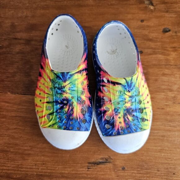 Native Shoes Jefferson Tie Dye Print Slip-On Size Childs Sz 6 Unisex Beach Pool - Picture 2 of 5